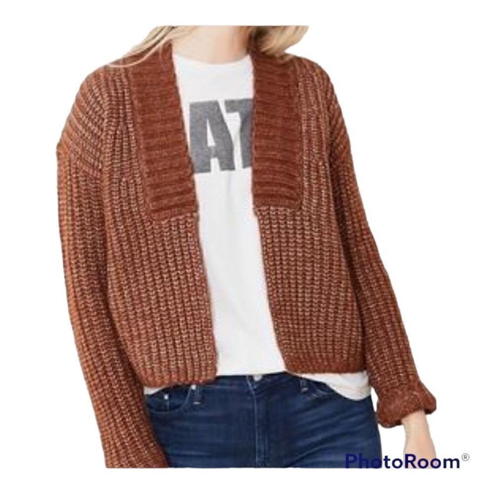 Lilla P Brown Long Sleeve Open Cardigan - M